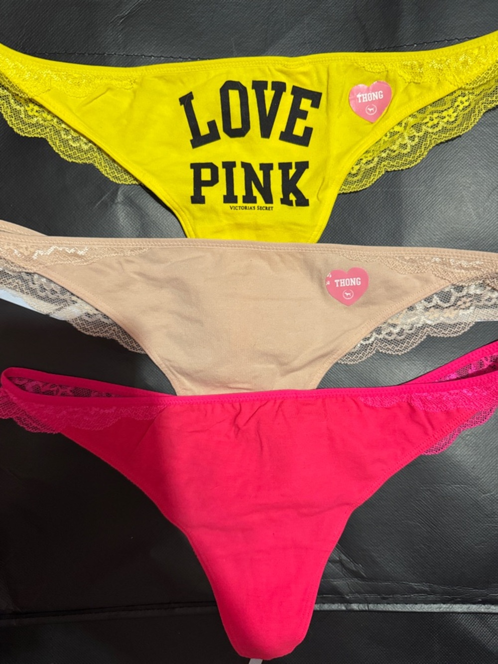 Victoria’s Secret PINK Low Rise Cotton Thong 7 Pack Mixed Colours - Picture 4 of 4